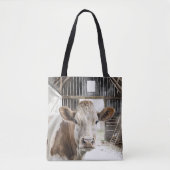 Aquarellkühe Hereford in Barn Tasche (Vorderseite)