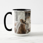 Aquarellkühe Hereford in Barn Tasse (Links)