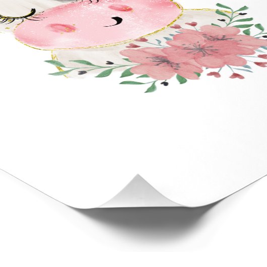 Aquarellkühe mit Blume Fotodruck (Ecke)