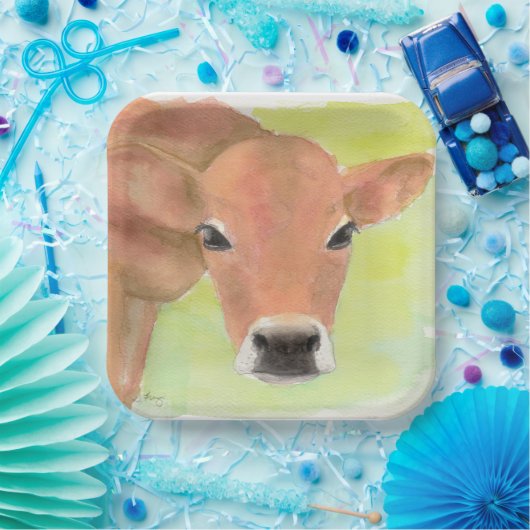 Aquarellkühe Pappteller (Party)