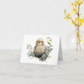 Aquarellküken mit weißen Blume BLANK Karte (Gelbe Blume)