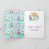Aquarellküken und Blume Frohe Ostern Karte (Innenseite)