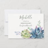 Aquarellkultur wird meine Bridesmaid sein Einladung (Vorderseite)