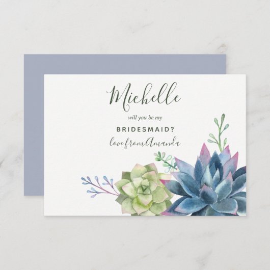 Aquarellkultur wird meine Bridesmaid sein Einladung (Vorne/Hinten)