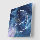Aquarellkunde - Gemini Quadratische Wanduhr (Winkel)