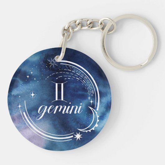 Aquarellkunde - Gemini Schlüsselanhänger (Rückseite)