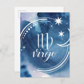 Aquarellkunde - Virgo Postkarte (Vorne/Hinten)
