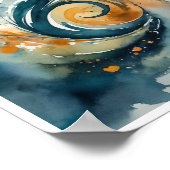 Aquarellkunst abstrakte Wirbel spritzen Poster (Ecke)