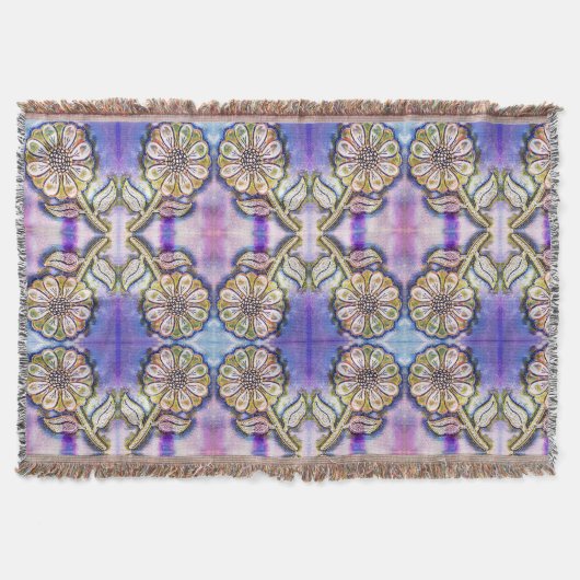 Aquarellkunst auf blau Blume Decke (Vorderseite)