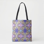 Aquarellkunst auf blau Blume Tasche (Vorderseite)