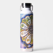 Aquarellkunst auf blau Blume Trinkflasche (Vorne)
