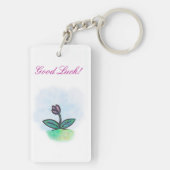 Aquarellkunst Blume mit Schmetterling Schlüsselanhänger (Rückseite)
