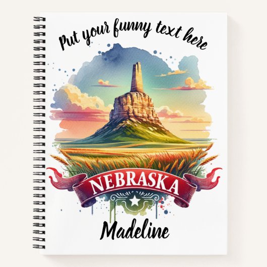 Aquarellkunst der Landschaft Nebraskas Notizblock (Vorderseite)