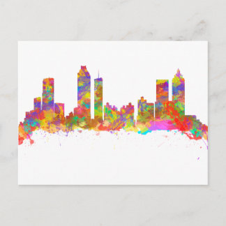 Aquarellkunst der Skyline von Atlanta Postkarte