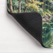 Aquarellkunst eines Flusses in einem Wald Mousepad (Ecke)