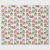 Aquarellkunst Herbstblätter Geschenkpapier (Flach)