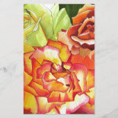 Aquarellkunst in Orangen- und Gelbrosen Briefpapier (Vorderseite)