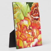 Aquarellkunst in Orangen- und Gelbrosen Fotoplatte (Seite)