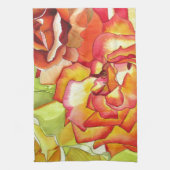 Aquarellkunst in Orangen- und Gelbrosen Geschirrtuch (Vertikal)