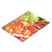 Aquarellkunst in Orangen- und Gelbrosen Notizblock (Linke Seite)