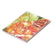 Aquarellkunst in Orangen- und Gelbrosen Notizblock (Rotiert)