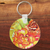 Aquarellkunst in Orangen- und Gelbrosen Schlüsselanhänger (Vorderseite)