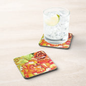 Aquarellkunst in Orangen- und Gelbrosen Untersetzer (Rechte Seite)