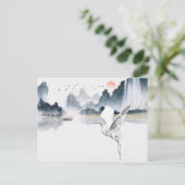 Aquarellkunst Landschaft Postkarte (Stehend Vorderseite)