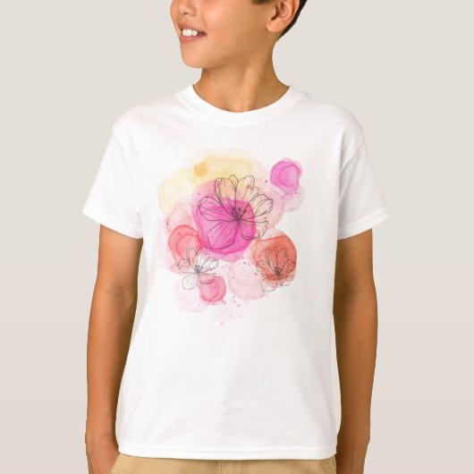 Aquarellkunst mit Blume T-Shirt (Vorderseite)