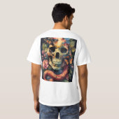Aquarellkunst mit Skulls, Moth und Bold Hues T-Shirt (Schwarz voll)