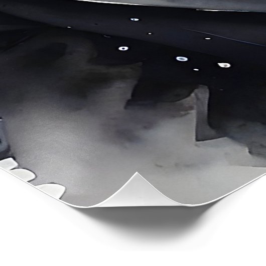 Aquarellkunst Niedlicher Hund Tuxedo Schwarzer Bow Poster (Ecke)