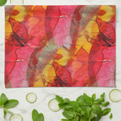 Aquarellkunst, rot gelb handtuch (Gefaltet)