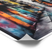 Aquarellkunst Stadtgraffiti Street Art Poster (Ecke)