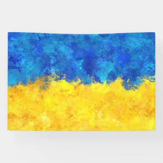 Aquarellkunst ukrainische Flagge Banner