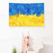 Aquarellkunst ukrainische Flagge Banner (InSitu)