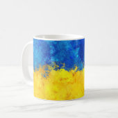 Aquarellkunst ukrainische Flagge Kaffeetasse (Vorderseite Links)