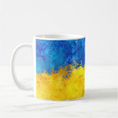 Aquarellkunst ukrainische Flagge Kaffeetasse (Links)