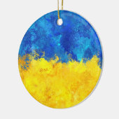 Aquarellkunst ukrainische Flagge  Keramik Ornament (Links)