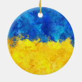 Aquarellkunst ukrainische Flagge  Keramik Ornament (Hinten)