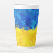 Aquarellkunst ukrainische Flagge  Milchtasse (Vorderseite)