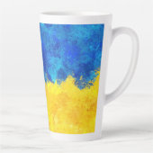 Aquarellkunst ukrainische Flagge Milchtasse (Rechts)