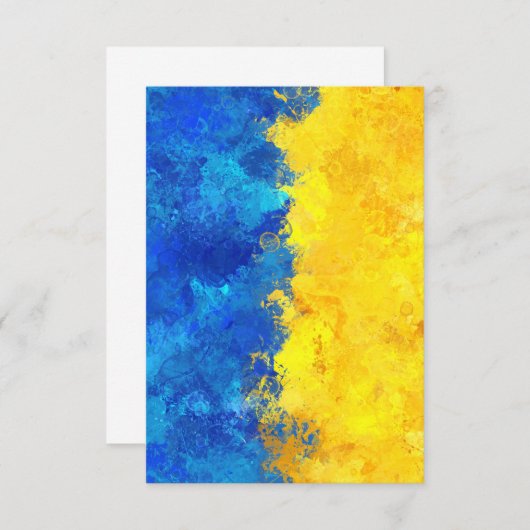 Aquarellkunst ukrainische Flagge RSVP Karte (Vorne/Hinten)
