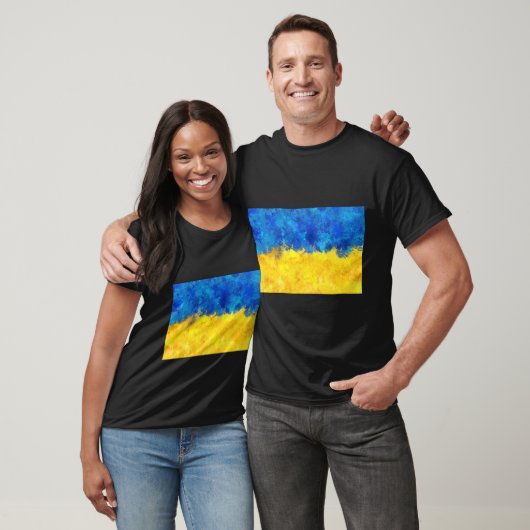 Aquarellkunst ukrainische Flagge T-Shirt (Unisex)