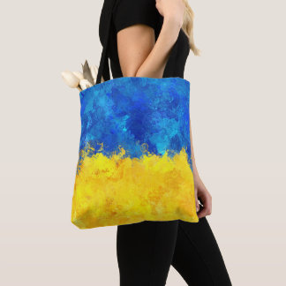 Aquarellkunst ukrainische Flagge  Tasche