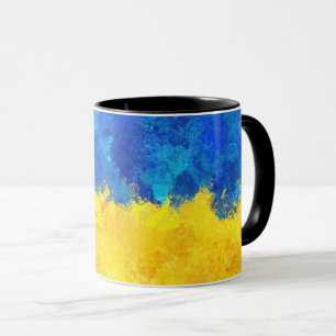 Aquarellkunst ukrainische Flagge Tasse