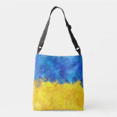 Aquarellkunst ukrainische Flagge Tragetaschen Mit Langen Trägern (Rückseite)