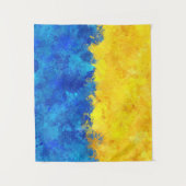 Aquarellkunst ukrainische Flagge Wandteppich (Vorderseite)