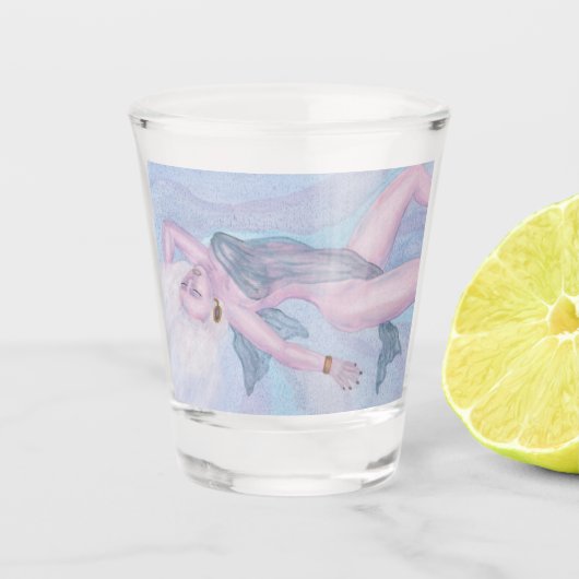 Aquarellkunst Venus-Göttin Liebe Spirituosendesign Schnapsglas (Vorderseite)