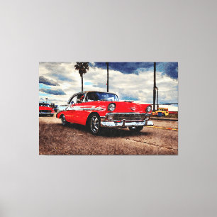Aquarellkunst von 1956 Chevrolet Bel Air Leinwanddruck