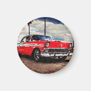 Aquarellkunst von 1956 Chevrolet Bel Air Magnet